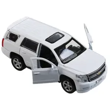 Машина Chevrolet Tahoe 12 см матовая белая двери и багажник открываются металлическая инерционная