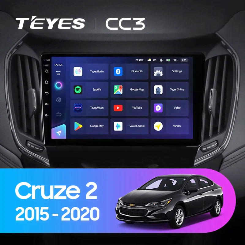 Магнитола Teyes CC3 4-64 Chevrolet Cruze 2 2015 — 2023 9.0" (B)-2
